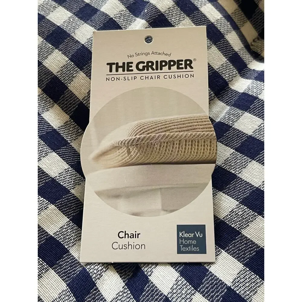 Set of 8 Dining Chair Cushions Blue White